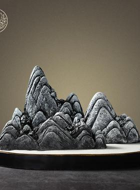 客厅假山石摆件家居装饰品办公室酒柜子玄关小盆景新中式山水摆设