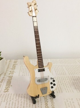 可刻字手工木制电贝司电吉他模型西洋乐器模型摆件圣诞节生日礼物