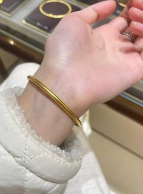 金包银古法传承素圈实心手镯金包银手镯素圈轻奢送女友送妈妈礼物