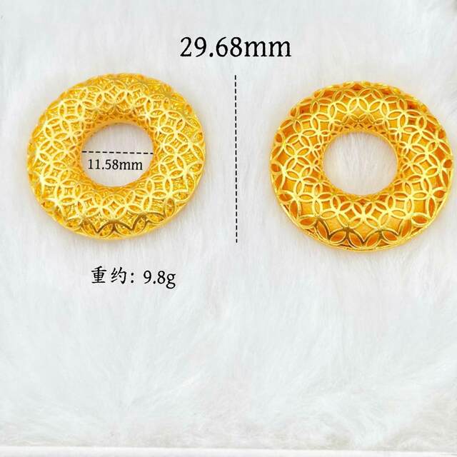 Authentic gold-wrapped silver ancient heart sutra classic peace buckle filigree coin clavicle chain Valentine's Day gift