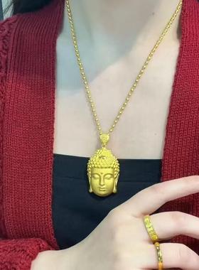 金包银古法佛头吊坠大日如来本命年佛祖平安挂坠项链送男女友礼物