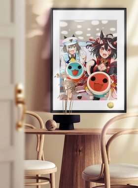 皇呱《太鼓达人赛马娘》太鼓达人北部玄驹高尚骏逸同人周边装饰画