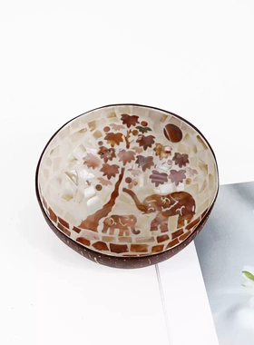 越南手工贝壳椰子碗玄关钥匙