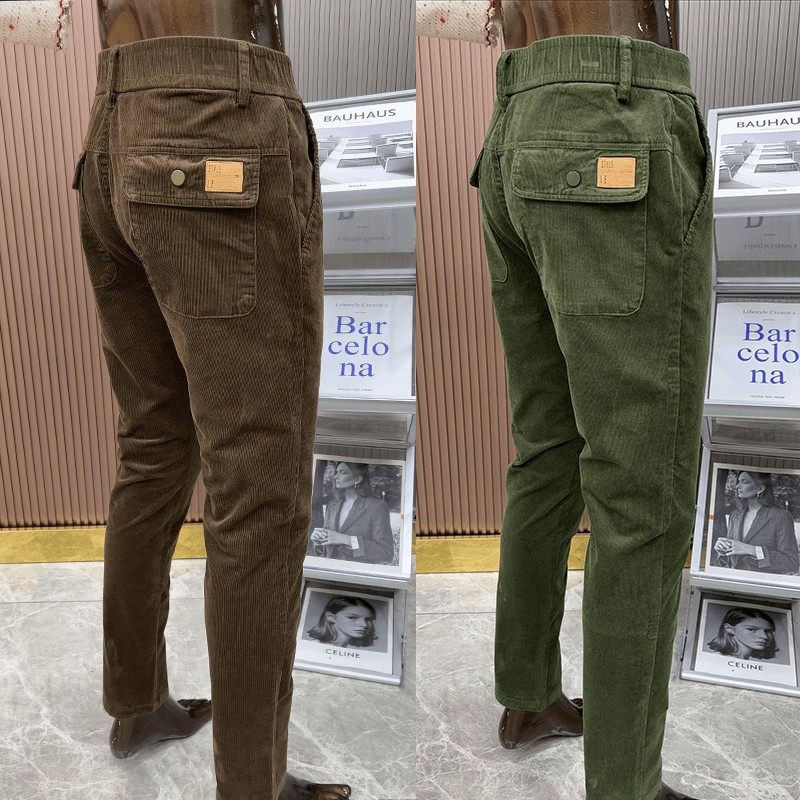 秋冬条绒裤子男灯芯绒百搭休闲裤男士时尚长裤修身轻奢商务直筒裤,淘宝优惠券,粉丝福利购,淘宝优惠卷