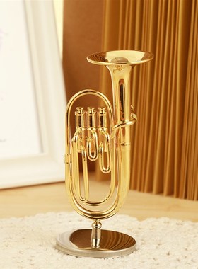 6款铜管迷你乐器模型 长号/短号/圆号/小号/上低音号/太阳号/长笛