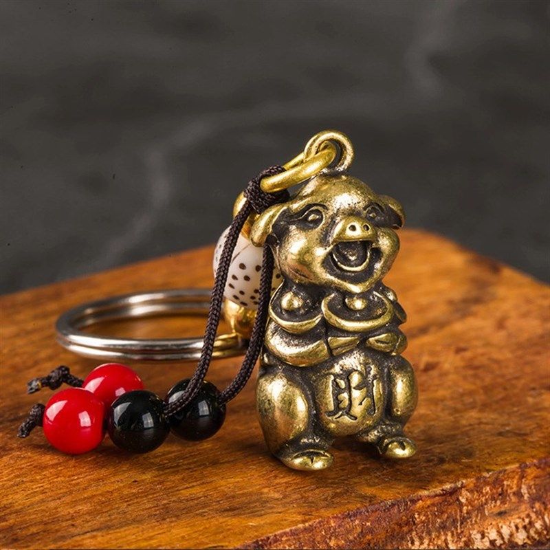 黄铜立体十二生肖属鼠牛虎兔龙蛇马羊猴鸡狗猪的钥匙扣挂件,淘宝优惠券,粉丝福利购,淘宝优惠卷