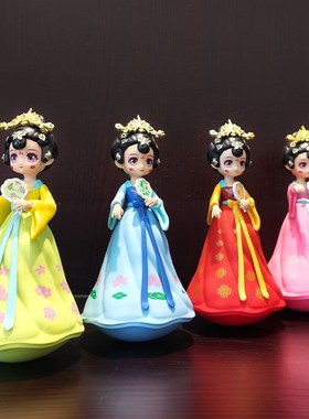 大唐不倒翁娃娃小姐姐脸谱摆件玩偶西安旅游纪念品送老外礼物礼品