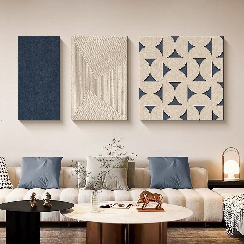 侘寂风客厅沙发背景墙装饰画抽象艺术组合三联壁画肌理高级感挂画,淘宝优惠券,粉丝福利购,淘宝优惠卷