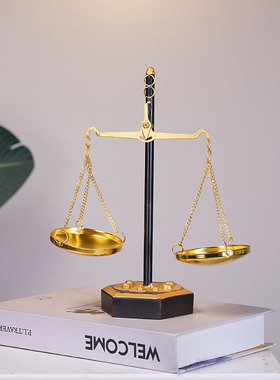 速发中式复古天物摆件天秤老式怀称风装饰品平件摆设天旧软装道具