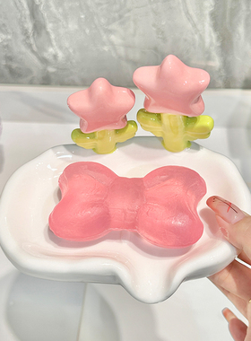 速发爱心肥皂盒皂香盒家用沥间洗漱台洗手水免打孔陶瓷肥皂碟高级