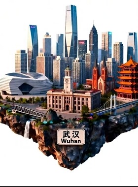 湖北城市旅游纪念品文创冰箱贴