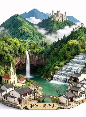 湖州安吉南浔古镇旅游纪念冰箱贴