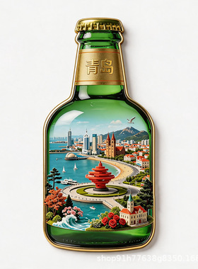 青岛城市旅游纪念品冰箱贴磁吸