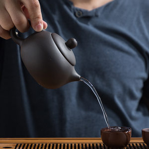 潮州功夫茶具朱泥壶小号茶壶紫砂壶西施壶大容量壶泡茶壶倒把西施