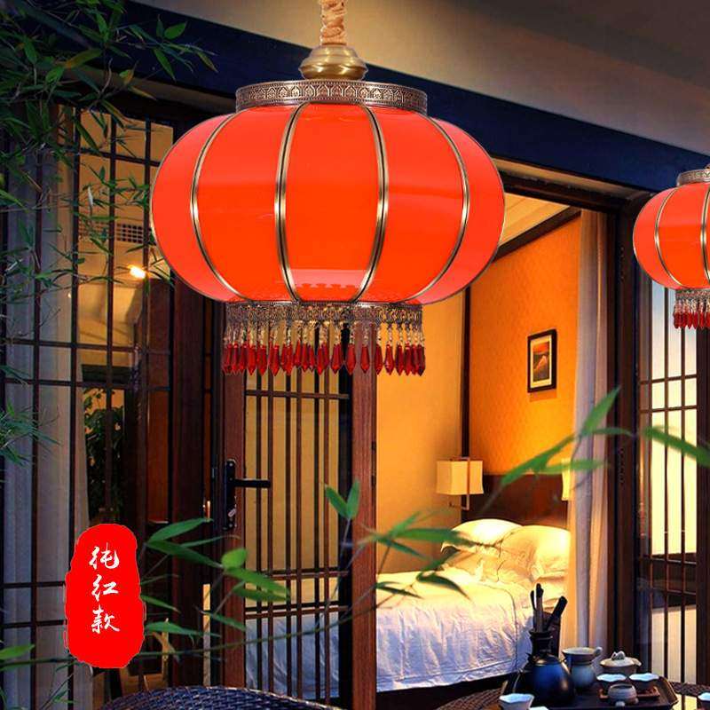 新中式全铜灯笼吊灯口家用阳台大红户外宫廷结婚中国风复古仿古,淘宝优惠券,粉丝福利购,淘宝优惠卷