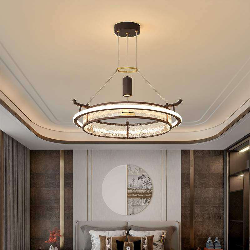 新中式客厅吊灯简约中国风书房卧室灯别墅圆形创意餐厅吊灯具3162,淘宝优惠券,粉丝福利购,淘宝优惠卷