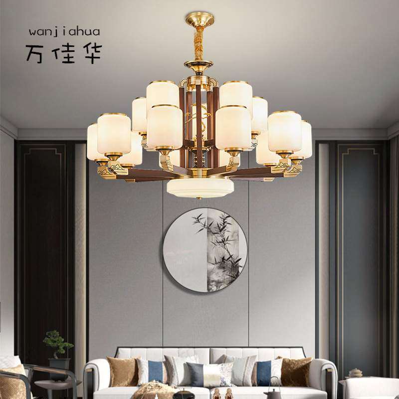 新中式禅意吊灯中国风客厅主灯全铜吊灯餐厅国潮风客厅中山灯具,淘宝优惠券,粉丝福利购,淘宝优惠卷
