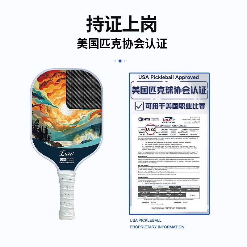Luzz匹克球拍板高颜值T700碳纤维落日原创专业比赛训练匹克球球拍,淘宝优惠券,粉丝福利购,淘宝优惠卷