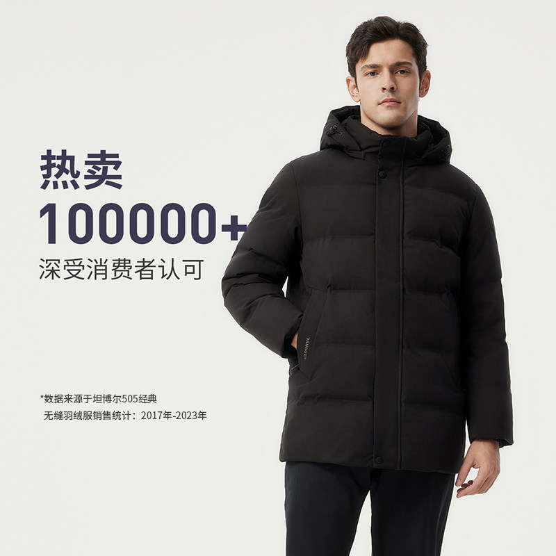 【爆款升级送爸爸】坦博尔羽绒服男中老年加厚保暖宽松外套680蓬