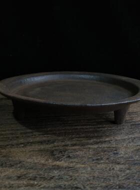 古董和古董热销收藏铸铁炉底盘灰色底座实用收藏民间怀旧工艺