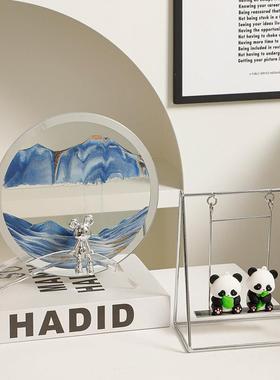 网红荡秋千熊猫小摆件创意办公室桌面可爱治愈玄关装饰品解压女生