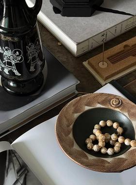 新中式样板间书桌串珠装饰摆件宋代美学书房茶室氛围布置高档软装