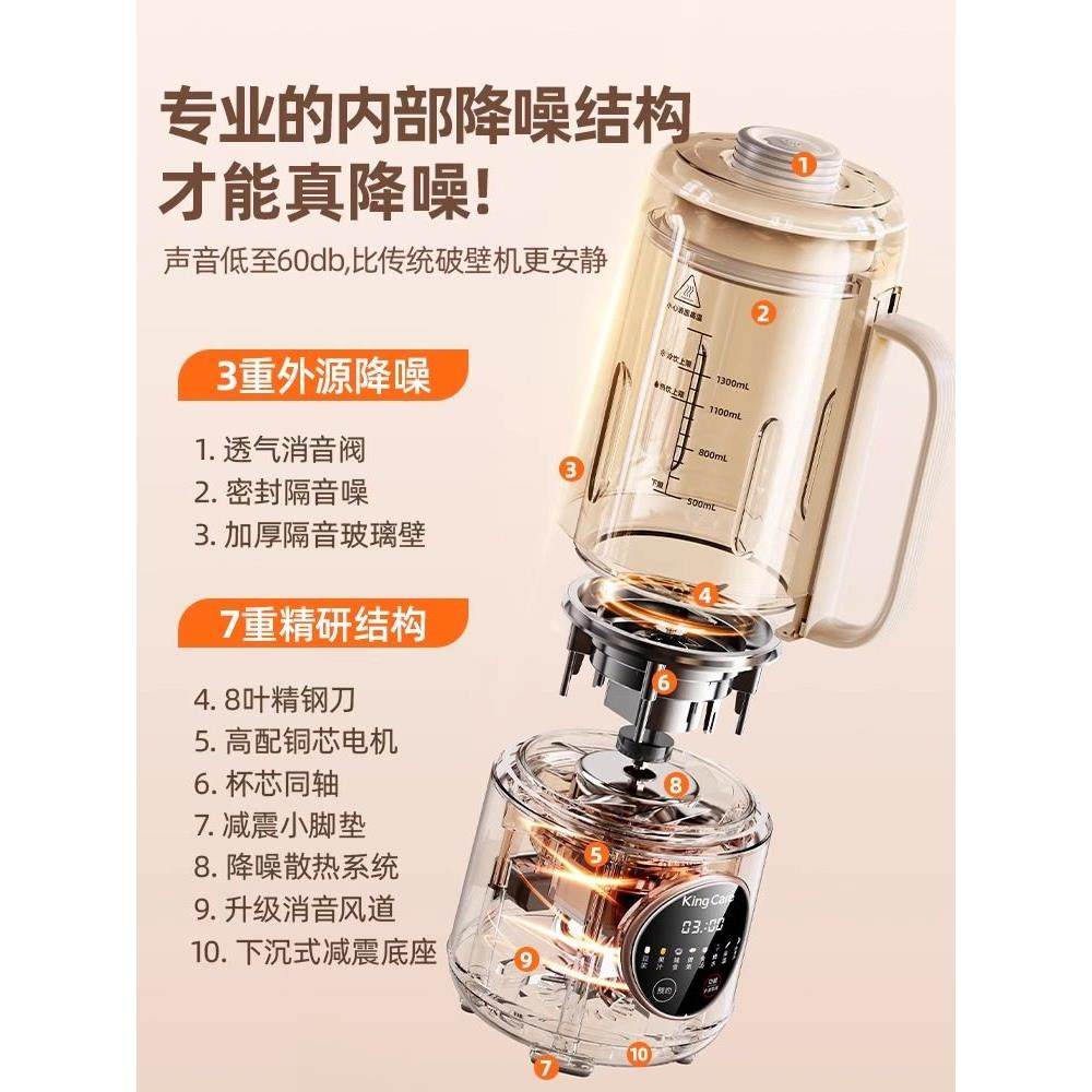 德国破壁机家用全自动静音新型多功能榨汁机免煮无过滤豆浆机小型,淘宝优惠券,粉丝福利购,淘宝优惠卷