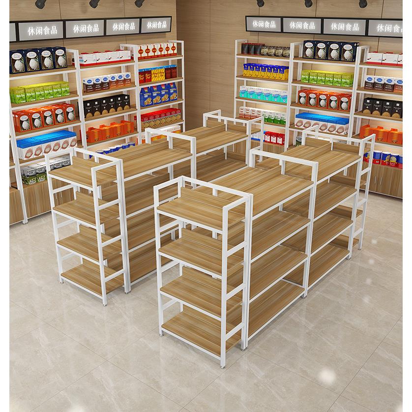 中岛货架置物架多层展示柜多功能零食摆货架超市便利店双面展示架 - 图2