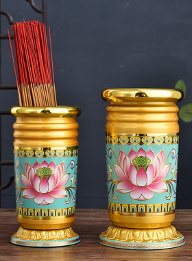 速发供佛插香筒檀香装香花莲的香桶用用供奉放香线香香筒佛具家品