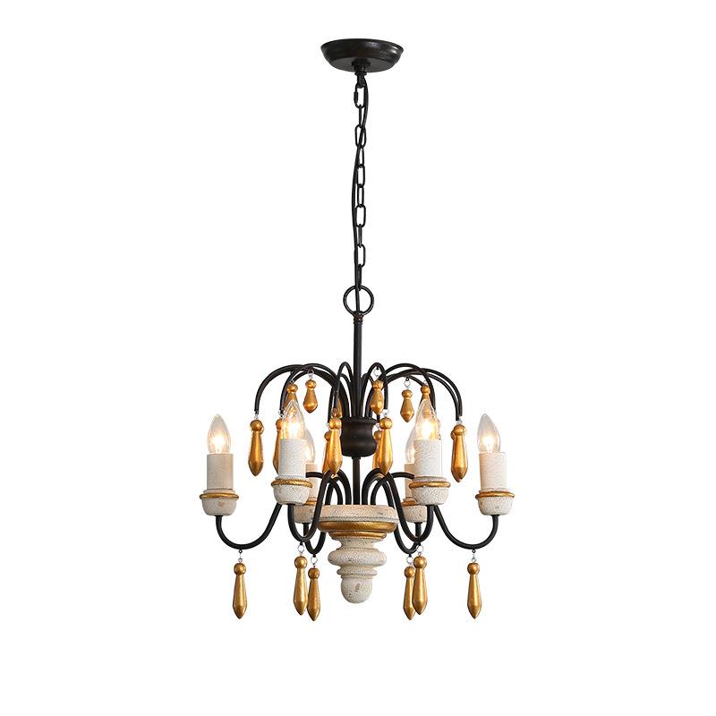 RH美式酒柜灯法式木艺吊灯餐厅客厅走廊酒柜装饰灯具轻奢 - 图3