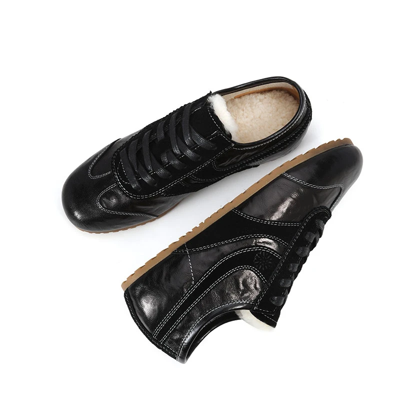 VCA加绒女鞋休闲德训鞋秋冬季百搭真皮复古春季潮流低帮百搭真皮,淘宝优惠券,粉丝福利购,淘宝优惠卷