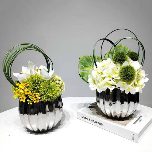 现代简约仿真花艺套装轻奢假花陶瓷花瓶客厅家居样板房装饰品摆设 - 图2