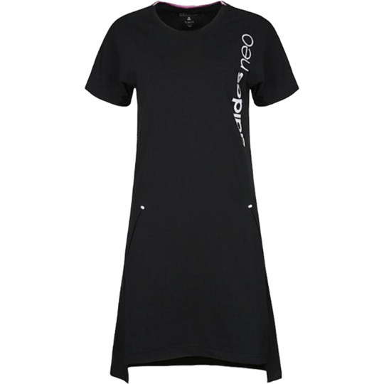 Vestido midi deportivo con estampado de letras y cuello redondo para mujer adidas original neo CV6956