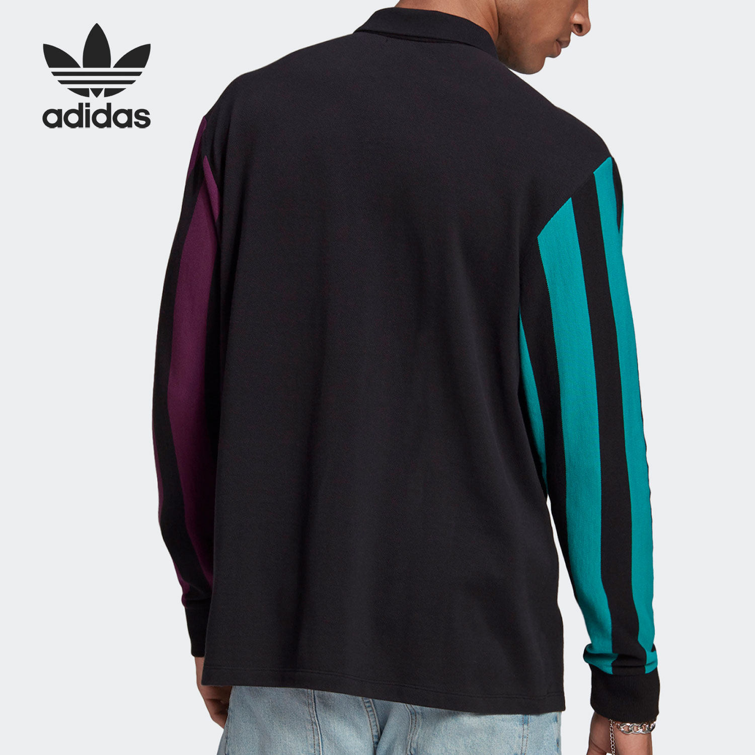 Adidas/阿迪达斯正品 三叶草 当季新款运动男子长袖POLO衫GU6981,淘宝优惠券,粉丝福利购,淘宝优惠卷