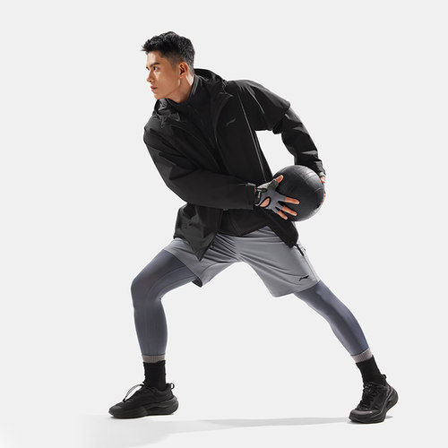 李宁正品健身系列男子加绒防泼水三合一运动连帽冲锋衣AWBU009 - 图1