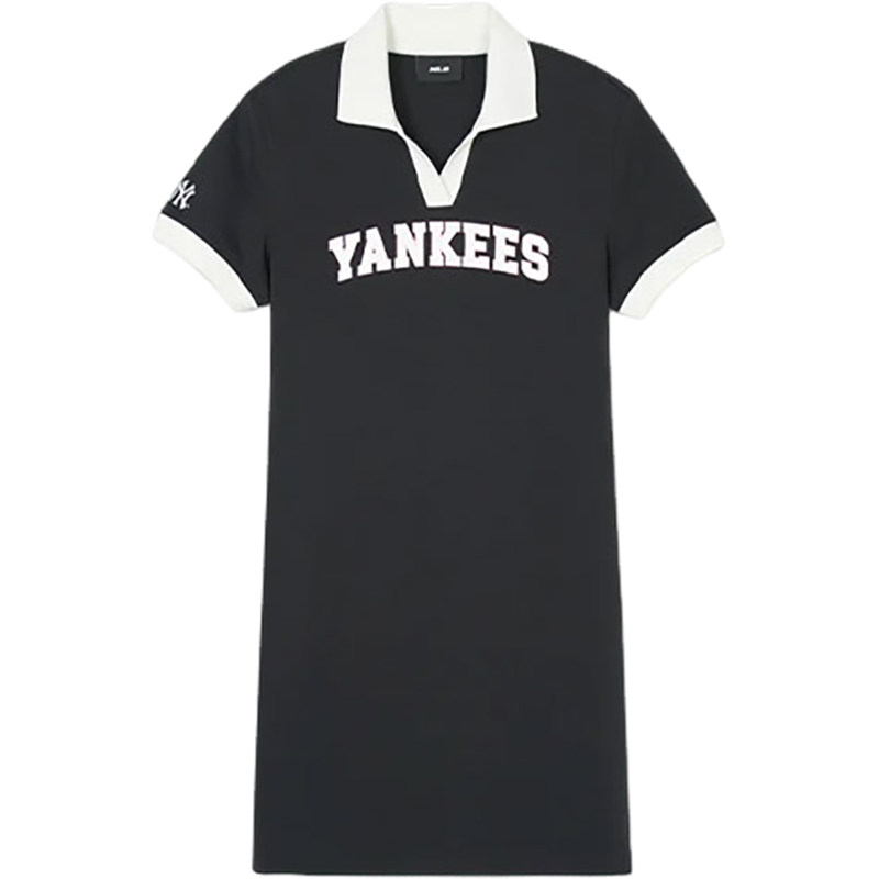 MLB正品夏季女士字母印花复古学院风短袖连衣裙3FOPV0143-50BKS,淘宝优惠券,粉丝福利购,淘宝优惠卷