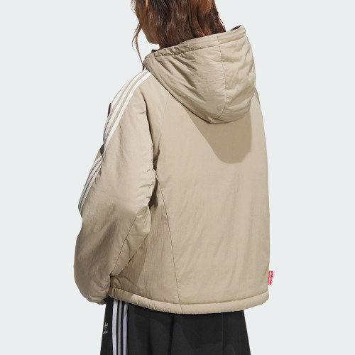 Adidas/阿迪达斯正品三叶草女士保暖运动连帽棉服外套KA5314 - 图0