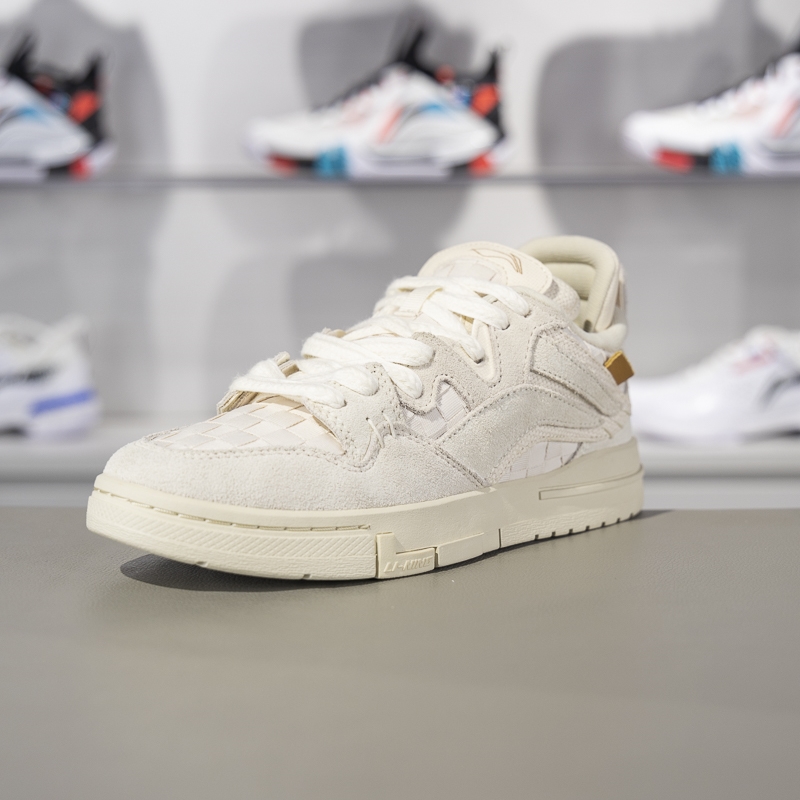 l Lining/李宁秋季女子新款低帮耐磨百搭运动休闲板鞋 AECT032-1 - 图0