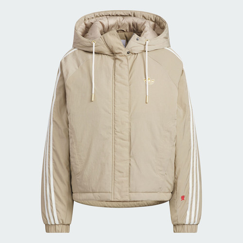 Adidas/阿迪达斯正品三叶草女士保暖运动连帽棉服外套KA5314 - 图1