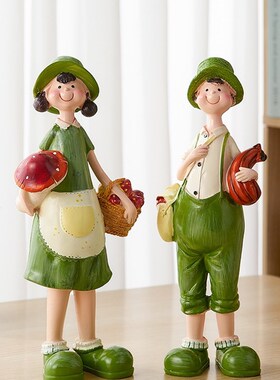 钰鉴田园风可爱情侣情人节礼w物家居桌面超市商场酒店装饰美陈摆