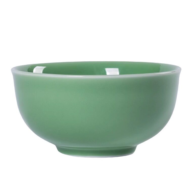 龙泉青瓷米饭碗创意中式餐具陶瓷家用加厚大号面汤碗喝粥碗点心碗