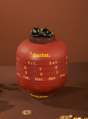 大英博物馆巴斯特萌猫灯笼万年历扭扭摆件日历送闺蜜生日礼物女生