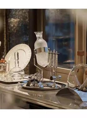 玻璃醒酒器样板房酒柜酒架酒具酒杯道具红酒洋酒酒吧软装