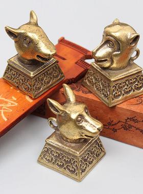 纯铜圆明园全套十二生肖兽首客厅红酒柜架子摆饰中国风小摆件礼物