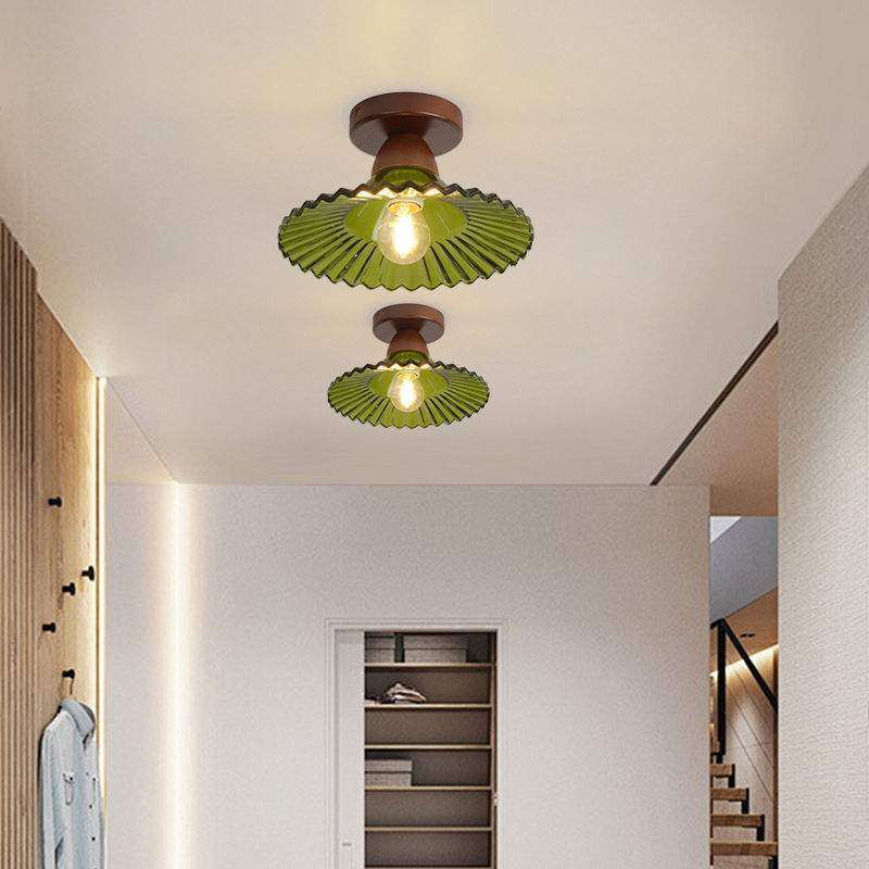 中古胡桃木色吸顶灯美式复古侘寂风走廊过道灯玄关氛围玻璃阳台灯,淘宝优惠券,粉丝福利购,淘宝优惠卷