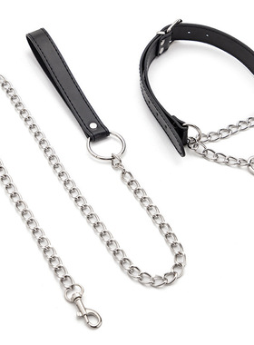 黑色爱心挂环脖套女m皮质项圈