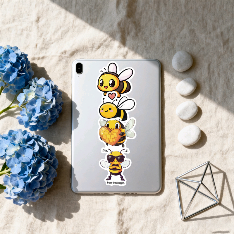 50张可爱花园蜜蜂贴纸创意昆虫小蜜蜂采蜜卡通贴画装饰手机壳笔记本背景墙鞋柜水杯平板吉他DIY橱窗防水贴画,淘宝优惠券,粉丝福利购,淘宝优惠卷