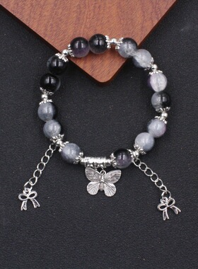 推荐爆款国潮文创蝴蝶手链七彩爆花纹流苏蝴蝶创意手串