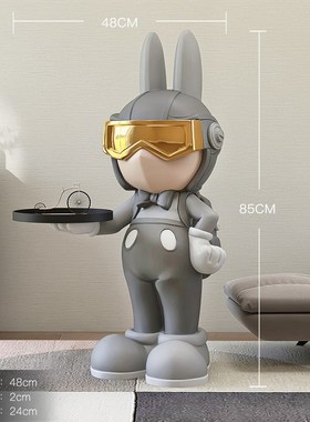 创意公仔大型落地收纳摆件客厅家居装饰电视柜沙发旁托盘乔迁礼品