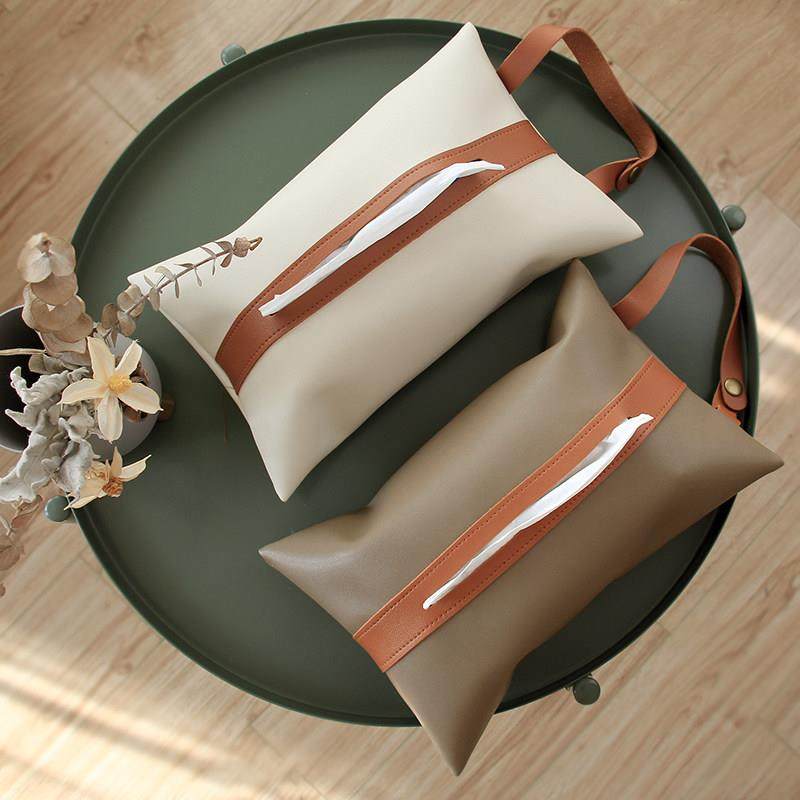 PU皮革车载纸巾套悬挂式简约家用纸巾盒 客厅厕所抽纸袋纸巾袋ins,淘宝优惠券,粉丝福利购,淘宝优惠卷